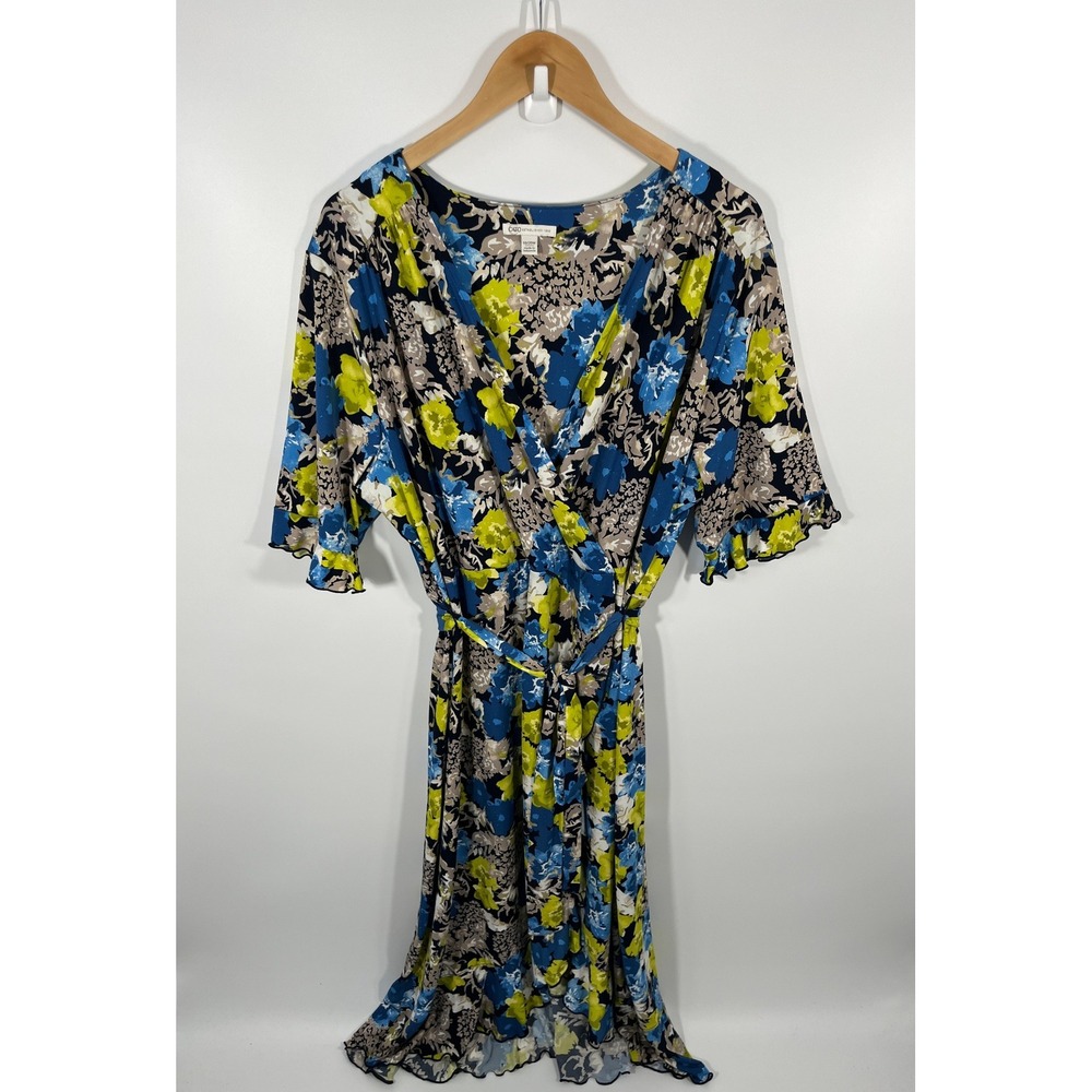 Cato Womens Maxi Wrap Dress 18/20 Multicolor Floral Wedding Guest Formal‎ Event